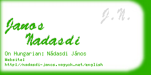 janos nadasdi business card